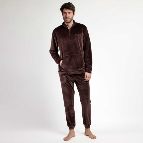 Pigiama uomo in ciniglia collo alto Admas 63795