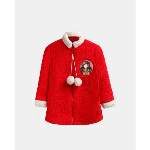 Giacca bimba Santoro Gorjuss 67045 pile sherpa rosso