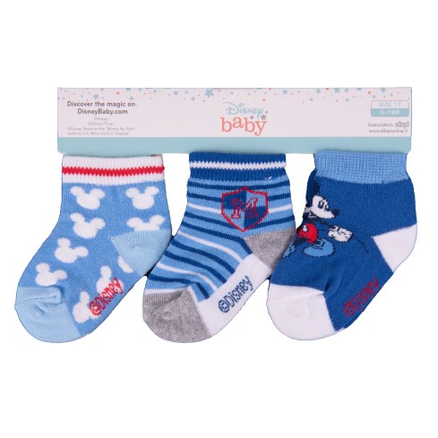Calzino neonato Disney 7028 topolino 3 paia cielo