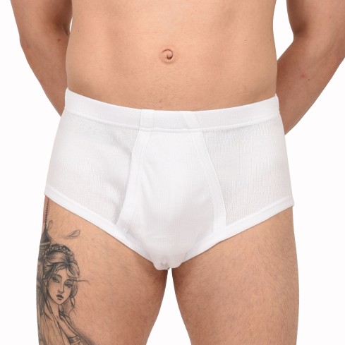 Slip uomo maxi Bluintimo a coste con apertura cotone 3 pz