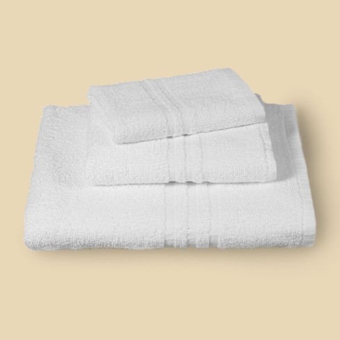 Set 3 pezzi hotellerie Vingi 100% cotone bianchi