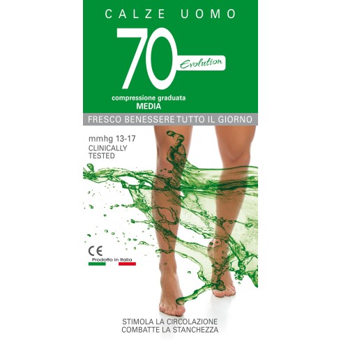 Calze uomo riposanti lunghe Cabifi Manon 70 denari in cotone 