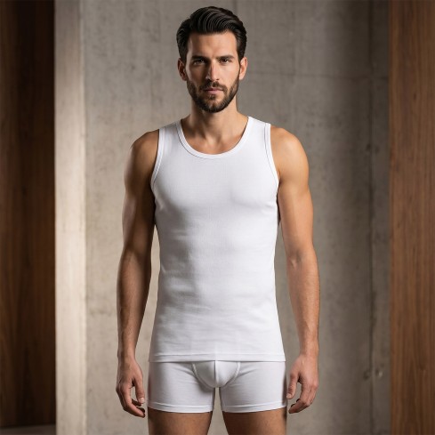 Canotta da uomo spalla larga Pierre Cardin in cotone bi-elastico 