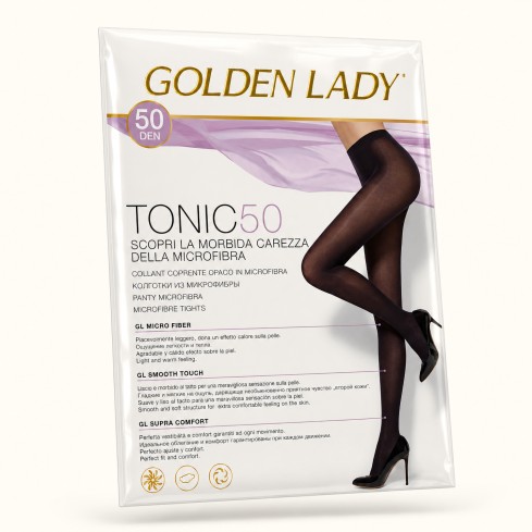 Collant microfibra nero Golden lady Tonic 50 den pack