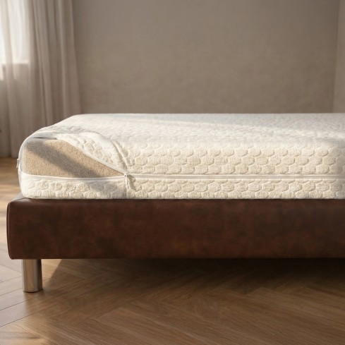 Coprimaterasso in spugna di cotone jacquard Biancaluna kiron