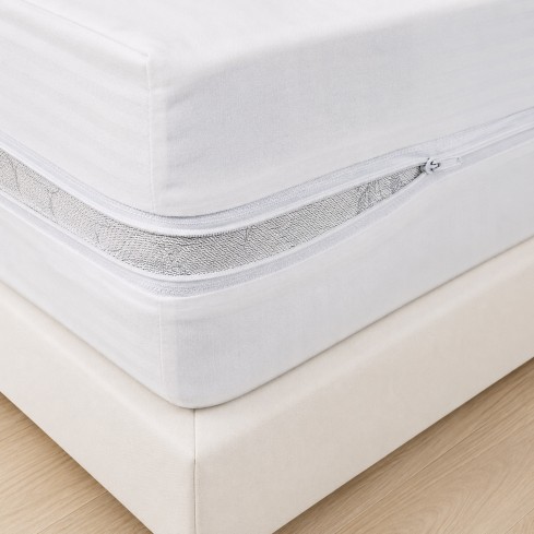Coprimaterasso con cerniera cotone fasciato Zambaiti cottony zip