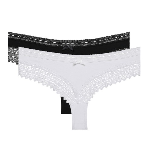 Slip short donna Dim D042K cotone e pizzo 2 pz