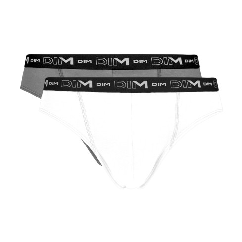 Slip uomo Dim D6595 cotone elasticizzato antracite+ bianco 2 pz