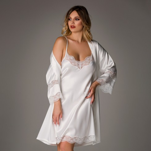 Vestaglia + sottoveste in pizzo sposa Diletta Lunatica
