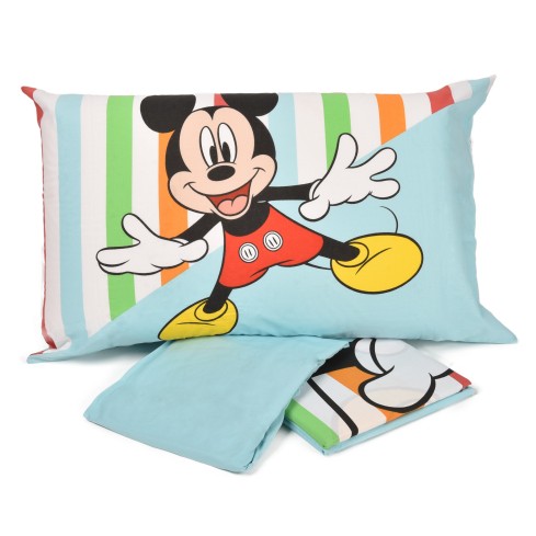 Lenzuola letto Topolino celeste colorate 100% cotone Disney