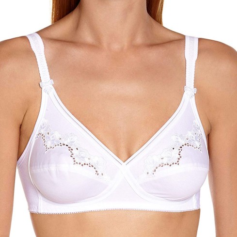  Reggiseno Triumph Elasti Cross + Cotton N senza ferretto bianco avanti