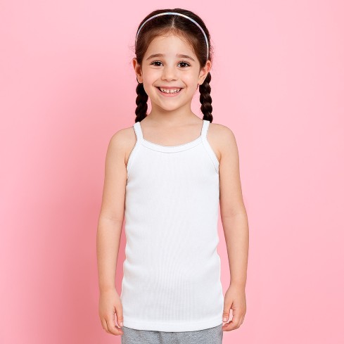 Canottiere bimba Ellepi 8228 cotone bretellina 3 pz 