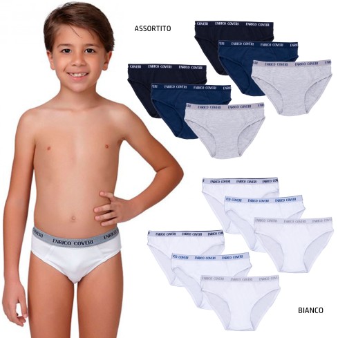 Slip bimbo ragazzo Enrico Coveri es4000 cotone elastico 6 pz