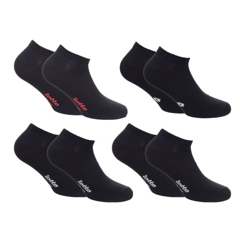 Minicalze unisex uomo donna Lotto Toni in cotone elasticizzate nere 4 paia