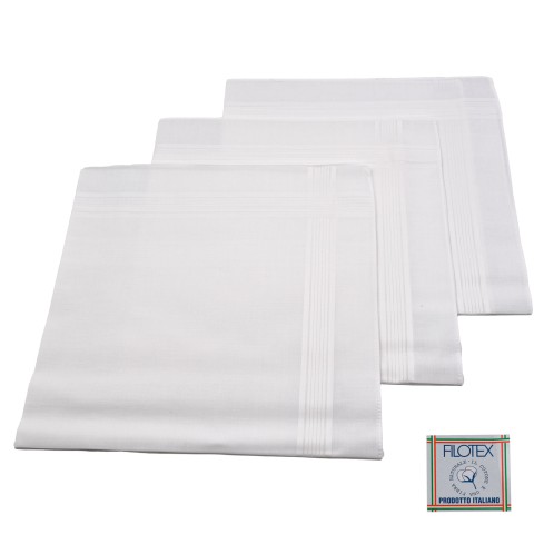 Set da 12 fazzoletti Filotex 100% cotone bianchi 1