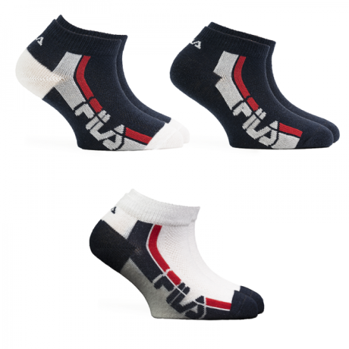Fantasmini Fila F1316D bambino navy righe colorate 3 pz.