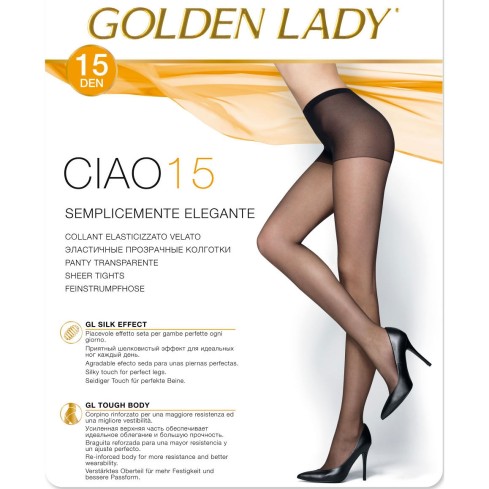  Collant velato Golden Lady ciao 15 elasticizzato pack