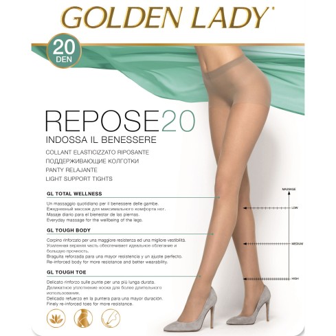 Collant riposante Golden lady repose 20 den velato pack