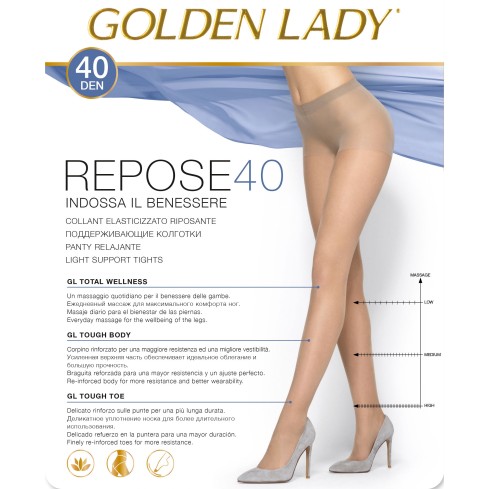  Collant riposante Golden Lady repose 40 den elasticizzato pack
