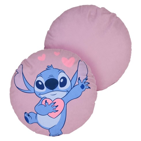 Cuscino arredo Stitch tondo rosa cameretta Disney ufficiale