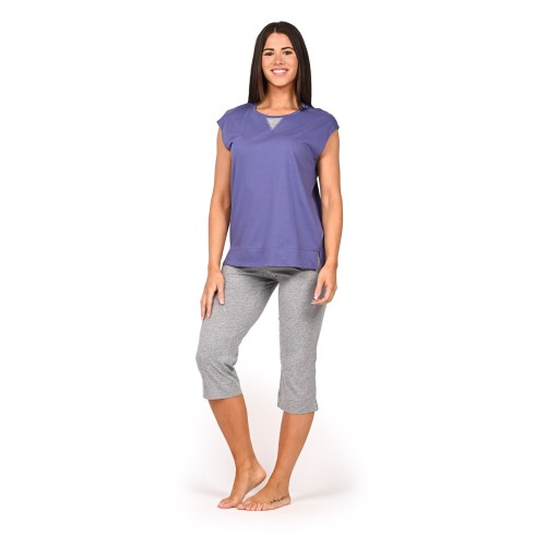 Pigiama Donna 100% Cotone con pinocchietto Ragno DQ42NU