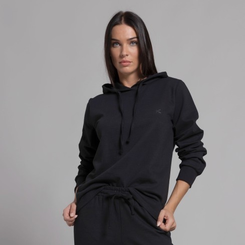 Felpa donna con cappuccio cotone leggero Biancaluna 26D29002