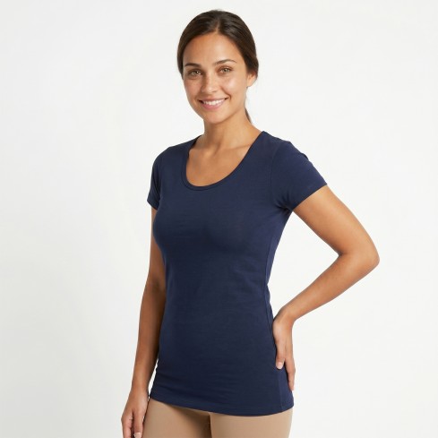Maglia donna mezza manica in cotone elasticizzato 701 