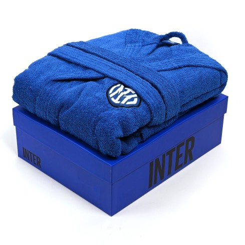 Accappatoio ufficiale Inter in spugna con cappuccio 100% cotone