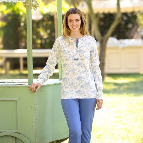 Pigiama donna scollo serafino cotone Irge IRL2561