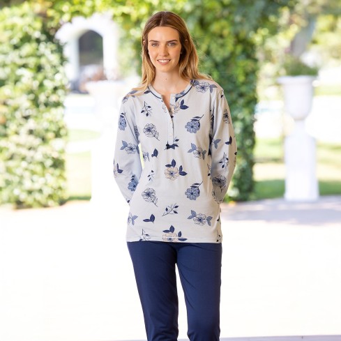 Pigiama donna fantasia floreale cotone leggero Irge IRL2700