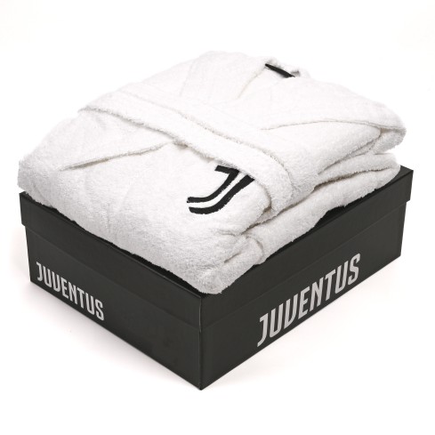 Accappatoio ufficiale Juventus in spugna con cappuccio 100% cotone