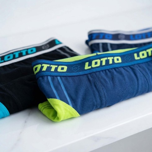 Boxer ragazzo in cotone bielastico Lotto LB4271- 3 paia
