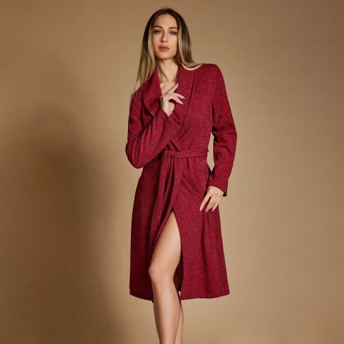 Vestaglia donna scollo a scialle in maglia Lunatica 52162
