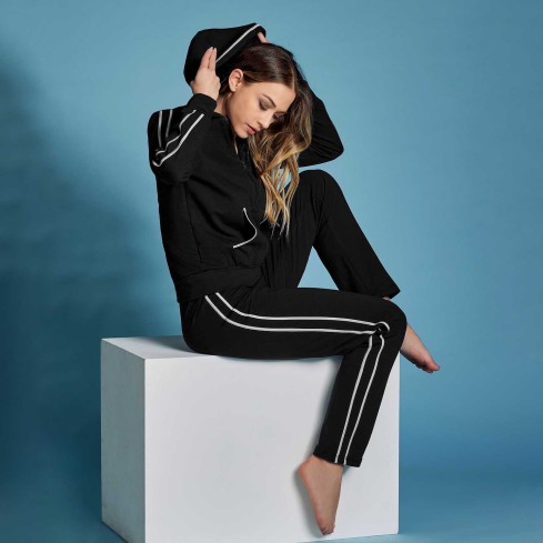 Tuta donna full zip in felpina garzata Lunatica 52077