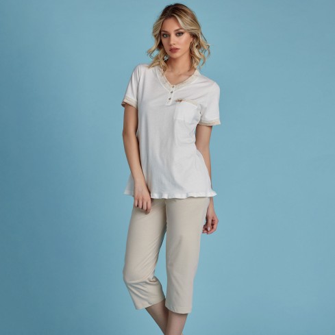 Pigiama donna pantalone capri Lunatica 61178