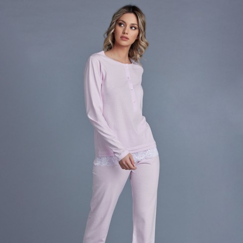 Pigiama donna scollo serafino cotone Lunatica 61196