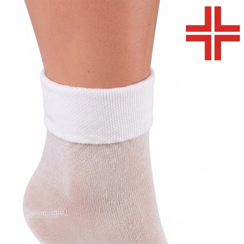 Calze sanitaria corta polsino morbido filo di scozia Meritex 5720 - 3 paia