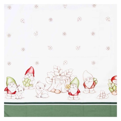 Tovaglia con gnomi 100% cotone Thun gnomes