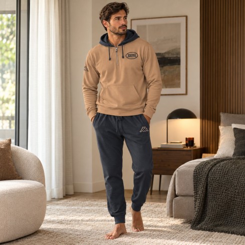Tuta uomo con cappuccio felpata Kappa KMW26501