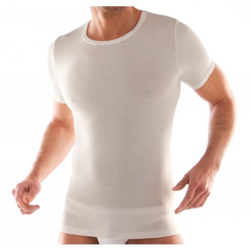 Maglia intima uomo girocollo Liabel mezza manica lana cotone 0532123
