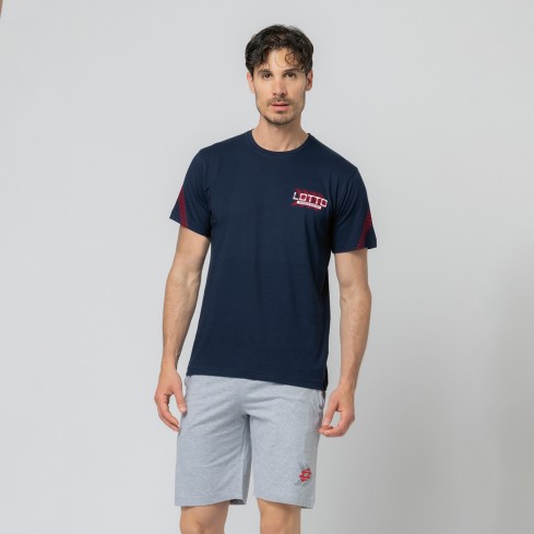 Pigiama uomo corto sportivo 100% cotone Lotto LP1248
