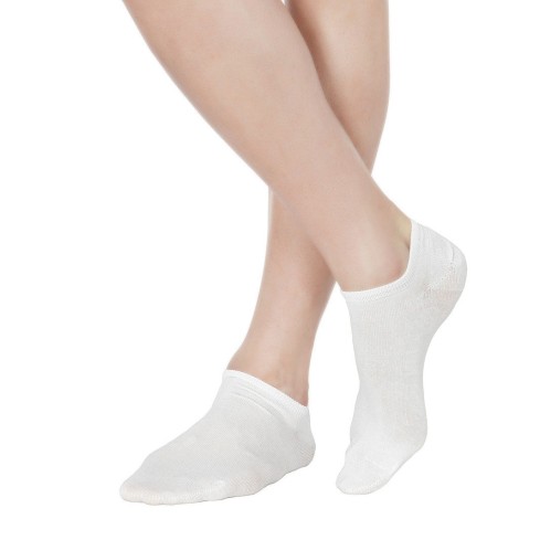 Minicalza uomo donna Pompea filo di scozia 6 paia bianchi destra