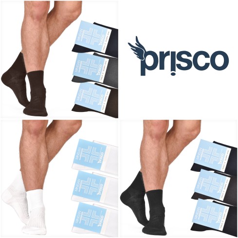 Calze corte a coste filo di scozia 100% cotone Prisco Minisan 3 paia