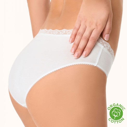 Slip donna Golden Lady O106 con elastico in pizzo in cotone organico