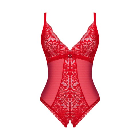 Body rosso cavallo aperto in pizzo senza ferretto Obsessive Chilisa