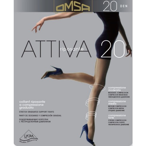 Collant riposante Omsa attiva 20 compressione graduata pack