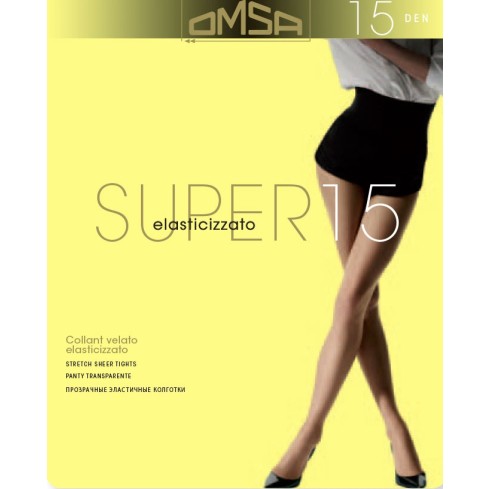 Collant velato Omsa super 15 den elasticizzato lycra pack