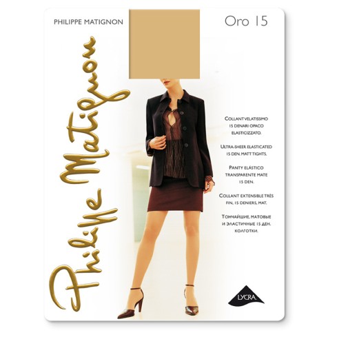 Collant Philippe Matignon Oro 15 velato opaco
