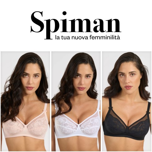 Reggiseno senza ferretto Spiman Alida microfibra e pizzo
