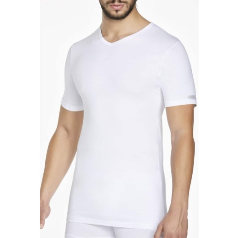 Maglia da uomo a punta mezza manica Pierre Cardin pcu101 in cotone bi-elastico 